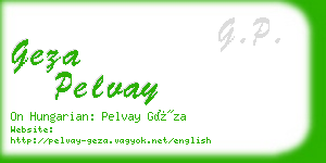 geza pelvay business card